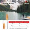 imageAbahub Kayak Paddle 905 Inches Kayaking Oars for Boating Canoeing with Free Paddle Leash Aluminum Alloy Shaft BlackBlueGreenOrangeYellow Plastic BladesWood Print