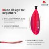 imageAbahub Kayak Paddle 905 Inches Kayaking Oars for Boating Canoeing with Free Paddle Leash Aluminum Alloy Shaft BlackBlueGreenOrangeYellow Plastic BladesGradient Pink Print