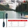 imageAbahub Kayak Paddle 905 Inches Kayaking Oars for Boating Canoeing with Free Paddle Leash Aluminum Alloy Shaft BlackBlueGreenOrangeYellow Plastic BladesBlack Honeycomb Print