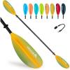 imageAbahub Kayak Paddle 905 Inches Kayaking Oars for Boating Canoeing with Free Paddle Leash Aluminum Alloy Shaft BlackBlueGreenOrangeYellow Plastic BladesGradient Yellow Print