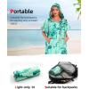 imageAbahub Light Surf Poncho for Adults Quick Dry Microfiber Towel with Hood Compact Packable Cover Up Thick Yet Portable Beach Swim Changing Robe L Green Turtle ZipperedGreen Turtle Zippered