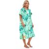 imageAbahub Light Surf Poncho for Adults Quick Dry Microfiber Towel with Hood Compact Packable Cover Up Thick Yet Portable Beach Swim Changing Robe L Green Turtle ZipperedGreen Turtle Zippered