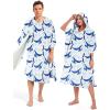 imageAbahub Surf Poncho Men ampamp Women Towel Poncho Adult with Hood Thick Quick Dry Changing Poncho Towel Microfiber Wearable Cover Up for Surfing Beach Swim  Absorbent Changing Towel L Green TurtleBlue Whale