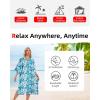 imageAbahub Surf Poncho Men ampamp Women Towel Poncho Adult with Hood Thick Quick Dry Changing Poncho Towel Microfiber Wearable Cover Up for Surfing Beach Swim  Absorbent Changing Towel L Green TurtleBlue Flower