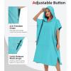 imageAbahub Surf Poncho Men ampamp Women Towel Poncho Adult with Hood Thick Quick Dry Changing Poncho Towel Microfiber Wearable Cover Up for Surfing Beach Swim  Absorbent Changing Towel L Green TurtleTeal