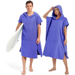 imageAbahub Surf Poncho Men ampamp Women Towel Poncho Adult with Hood Thick Quick Dry Changing Poncho Towel Microfiber Wearable Cover Up for Surfing Beach Swim  Absorbent Changing Towel L Green TurtlePurple