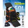 imageAbahub Ski Boot Bag 50L 1680D Nylon Waterresistant Padded Ski Boot Backpack for Skis Snowboard Ski Helmet ampamp Accessories Black