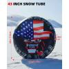 imageAbahub Snow Tubes 43 Inches PVC Inflatable Snow Sleds for Adult Thickened Hard Bottom Snow Sled with Handles Supplies Gifts Winter Sports Toys for Family Activities Outdoor