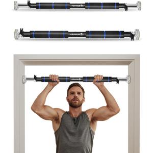 imageAbahub Doorway PullUp Bar with Safety Lock Home Use HeavyDuty Door Frame PullUp Bar for Upper Body Workout Adjustable Strength Training Horizontal Bar Supporting Up to 220 LBS BlackBlue