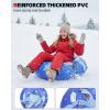 imageAbahub Snow Tubes 33 Inches PVC Inflatable Snow Sleds Thickened Hard Bottom Snow Sled with Reinforced Handles Supplies Winter Sports Toys for Family Activities Outdoor