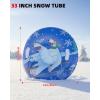 imageAbahub Snow Tubes 33 Inches PVC Inflatable Snow Sleds Thickened Hard Bottom Snow Sled with Reinforced Handles Supplies Winter Sports Toys for Family Activities Outdoor