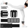 imageAbahub Adjustable Wrist ampamp Ankle Weights 2Pack Wearable Silicone Weighted Bracelet for Women Arm Leg Weights for Home Gym Workout Running Yoga ampamp Pilates  Black and White 2LB Total