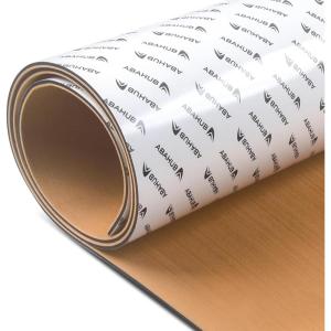 image:imageAbahub EVA Foam Boat Flooring Brushed Pattern Marine Decking Sheet with SelfAdhesive Carpet for Motorboat Kayak Surfboard SUPLight Brown with Black Lines