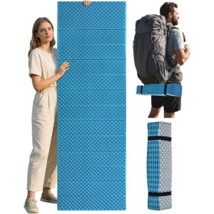 image:imageAbahub Foam Camping Sleeping Pad Waterproof Soft Foam Matress for Adults Foldable Ultralight Wide Pad for Outdoor Backpacking Picnic YogaBlue