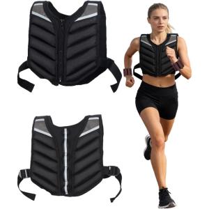 image:imageAbahub Strength Training Weight Vest with Zipper 10lb Weighted Vest with Reflective Stripe for Workout Strength Training Running Walking Fitness Muscle Building