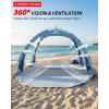 image:imageAbahub 3Person Beach Tent Sun Shelter UPF 50 UV Protection Portable Sun Shade with 2 Doors and 2 Mesh Windows Lightweight Beach Cabana for Beach Camping Fishing amp Outdoor Activities4 DOOR