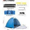 image:imageAbahub 3Person Beach Tent Sun Shelter UPF 50 UV Protection Portable Sun Shade with 2 Doors and 2 Mesh Windows Lightweight Beach Cabana for Beach Camping Fishing amp Outdoor Activities4 DOOR