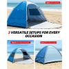 image:imageAbahub 3Person Beach Tent Sun Shelter UPF 50 UV Protection Portable Sun Shade with 2 Doors and 2 Mesh Windows Lightweight Beach Cabana for Beach Camping Fishing amp Outdoor Activities2 DOOR