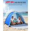 image:imageAbahub 3Person Beach Tent Sun Shelter UPF 50 UV Protection Portable Sun Shade with 2 Doors and 2 Mesh Windows Lightweight Beach Cabana for Beach Camping Fishing amp Outdoor Activities4 DOOR