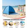 image:imageAbahub 3Person Beach Tent Sun Shelter UPF 50 UV Protection Portable Sun Shade with 2 Doors and 2 Mesh Windows Lightweight Beach Cabana for Beach Camping Fishing amp Outdoor Activities4 DOOR
