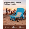 image:imageAbahub Beach Chair LowHigh Back with Carry Bag Lightweight Comfortable Portable Outdoor Camping Chair Blue Low 1 Pack