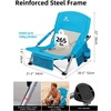image:imageAbahub Beach Chair LowHigh Back with Carry Bag Lightweight Comfortable Portable Outdoor Camping Chair Blue Low 1 Pack