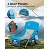 image:imageAbahub Beach Chair LowHigh Back with Carry Bag Lightweight Comfortable Portable Outdoor Camping Chair Blue Low 1 Pack