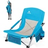 image:imageAbahub Beach Chair LowHigh Back with Carry Bag Lightweight Comfortable Portable Outdoor Camping Chair Blue Low 1 Pack