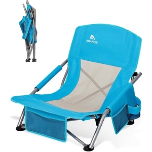image:imageAbahub Beach Chair LowHigh Back with Carry Bag Lightweight Comfortable Portable Outdoor Camping Chair Blue Low 1 Pack