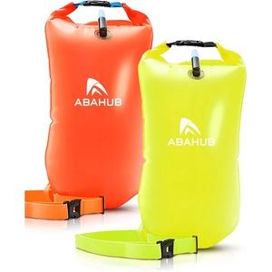 image:imageAbahub Swim Buoy Safety Tow Float Swim Bubble Achieve Be Bright Be Seen Be Safer for Open Water Swimmers and Triathletes During Outdoor Swimming High Visibility BuoyOrangegreen