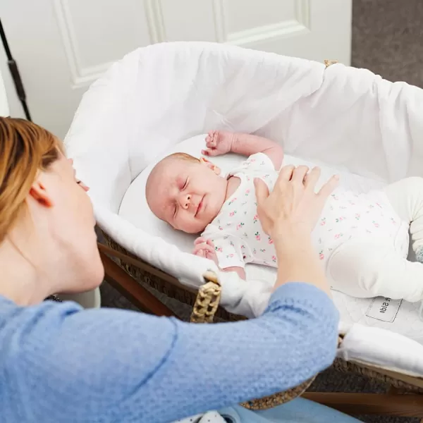 imagePro Goleem Bassinet Mattress Oval Bassinet Mattress Pad Waterproof Cradle Mattress Memory Foam Moses Basket Mattress 15x30  Plush