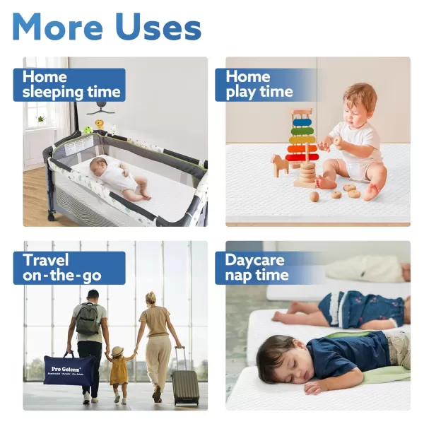 imagePro Goleem Pack and Play Mattress 38x26x15 Waterproof Pack n Play Mattress Pad Soft Playard Mattress Playpen Mattress Mini Crib Mattress for Babies and Toddlers