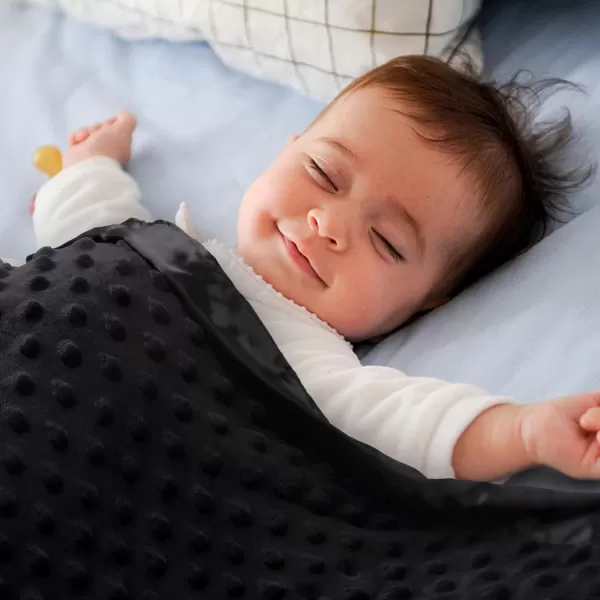 imagePro Goleem Baby Soft Minky Dot Blanket with Silky Satin Backing Baby Gifts for Boys and Girls Red 30 x 40Black
