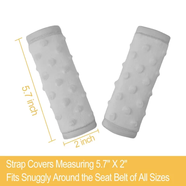 imagePro Goleem Car Seat Strap Covers for Babies Unisex Soft Car Seat Strap Shoulder Pads for All Car Seats Stroller Pushcar Small Size Designed for Newborn GrayGrey