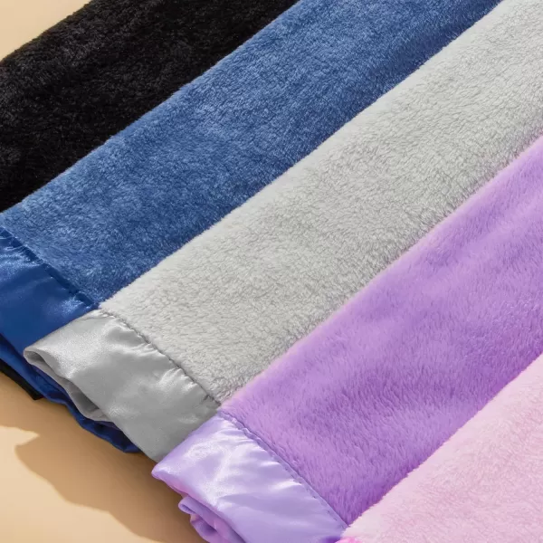 imagePro Goleem Fleece Baby Blanket with 2 Inch Satin Trim Soft AntiStatic Plush Blanket for Boys and Girls Christmas Baby Gifts for Babies Black 30x40Pink