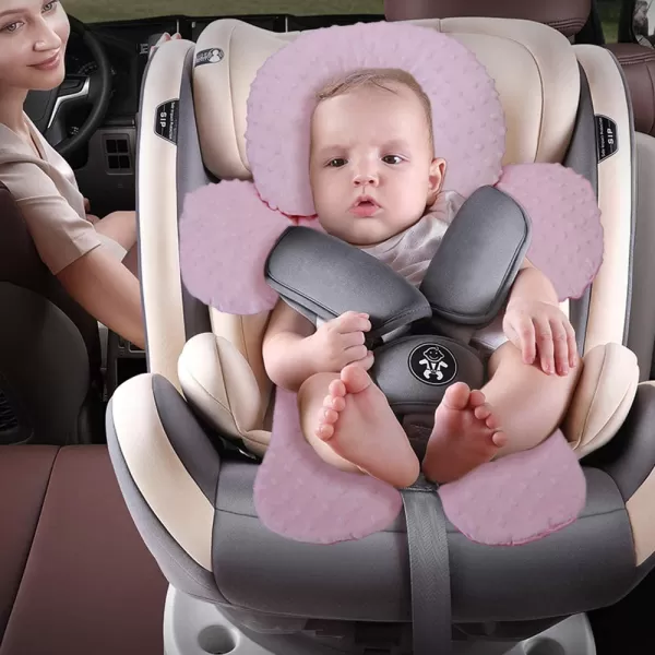 imagePro Goleem Infant Car Seat Insert Baby Head Neck Body Support Soft Minky Newborn Car Seat Insert 2in1 Reversible Boys and Girls BlackPink