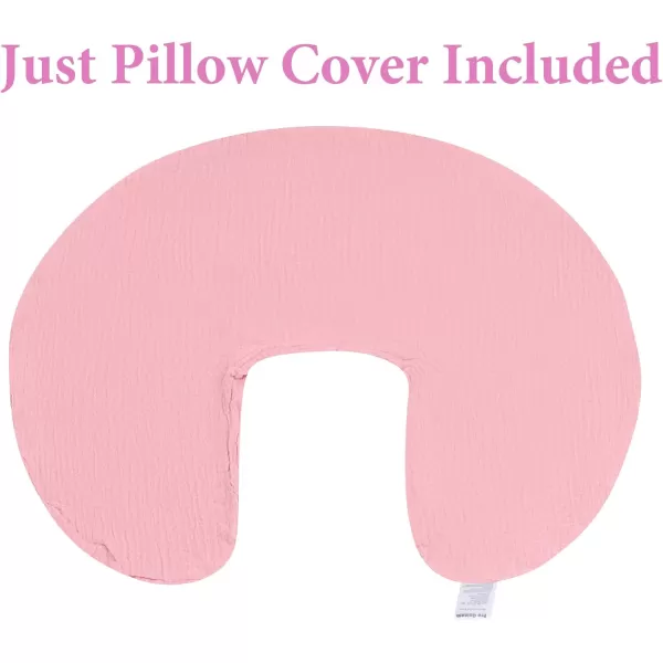 imagePro Goleem Muslin Nursing Pillow Cover 100 Cotton Soft Breathable Feeding Pillow Slipcover for Breastfeeding Moms Fits Standard Infant Nursing Pillow for Boys and Girls 2 Pack BrownBeigePinkpurple