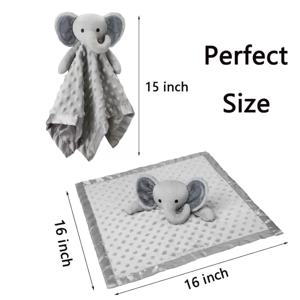 imagePro Goleem Baby Blanket with Pink Elephant Security Blanket Newborn Girl Gifts SetGrey Elephant Lovey and Blanket Set