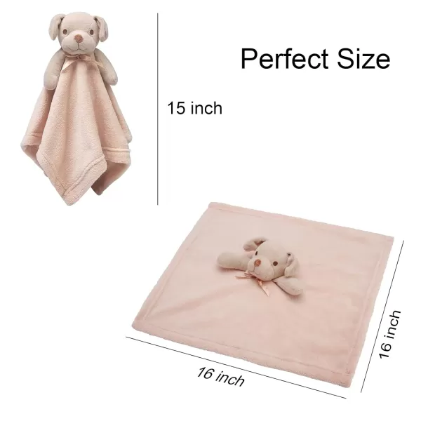 imagePro Goleem Giraffe Loveys for Babies Soft Security Blanket Snuggle Toy Stuffed Animal Blanket Unisex Baby Lovie Baby Gifts for Infant and Toddler 16 InchLight Brown Dog