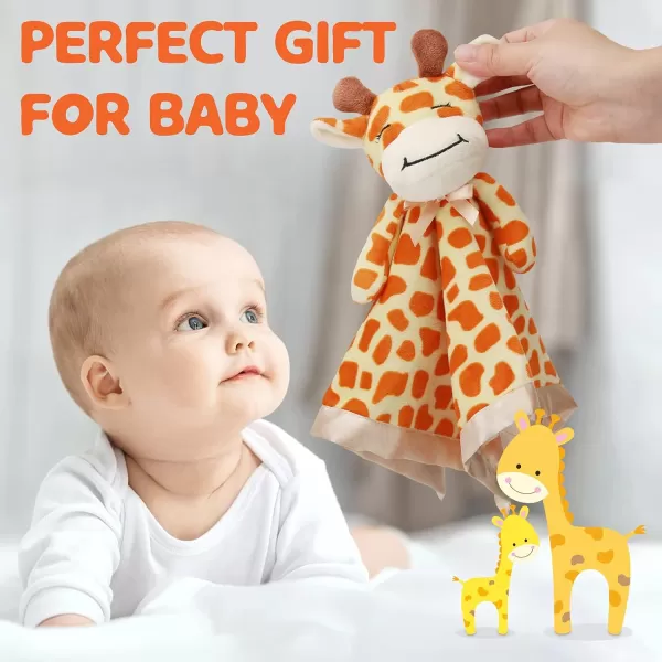 imagePro Goleem Giraffe Loveys for Babies Soft Security Blanket Snuggle Toy Stuffed Animal Blanket Unisex Baby Lovie Baby Gifts for Infant and Toddler 16 InchGiraffe