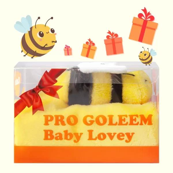 imagePro Goleem Giraffe Loveys for Babies Soft Security Blanket Snuggle Toy Stuffed Animal Blanket Unisex Baby Lovie Baby Gifts for Infant and Toddler 16 InchYellow Bee