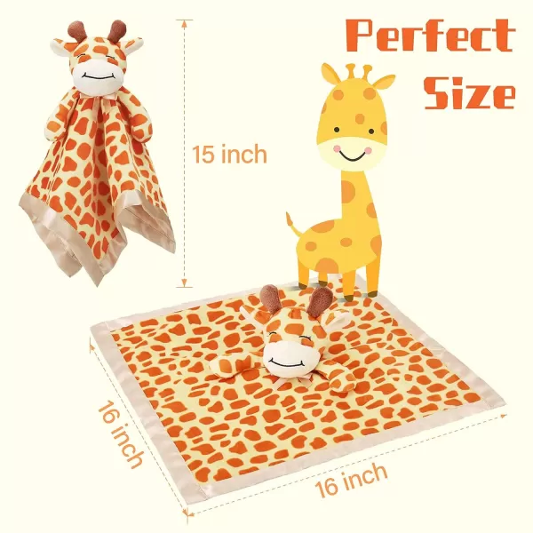 imagePro Goleem Giraffe Loveys for Babies Soft Security Blanket Snuggle Toy Stuffed Animal Blanket Unisex Baby Lovie Baby Gifts for Infant and Toddler 16 InchGiraffe