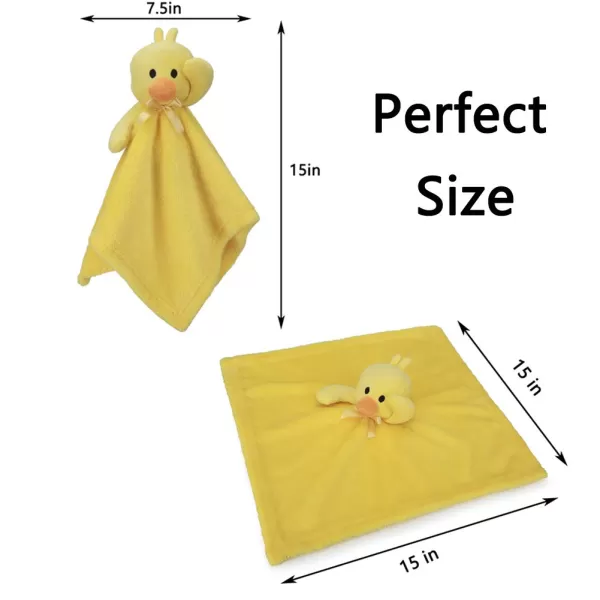 imagePro Goleem Giraffe Loveys for Babies Soft Security Blanket Snuggle Toy Stuffed Animal Blanket Unisex Baby Lovie Baby Gifts for Infant and Toddler 16 InchYellow Duck