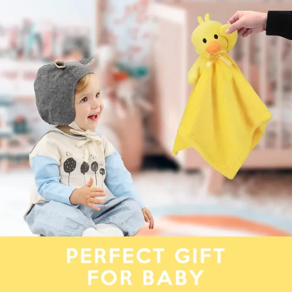 imagePro Goleem Giraffe Loveys for Babies Soft Security Blanket Snuggle Toy Stuffed Animal Blanket Unisex Baby Lovie Baby Gifts for Infant and Toddler 16 InchYellow Duck