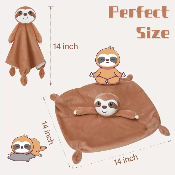 imagePro Goleem Giraffe Loveys for Babies Soft Security Blanket Snuggle Toy Stuffed Animal Blanket Unisex Baby Lovie Baby Gifts for Infant and Toddler 16 InchSloth