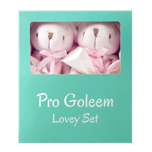 imagePro Goleem Elephant Security Blanket Twin Baby Gifts Baby Snuggle Toy Lovey for Infant Girls Soft Lovie Pink 2 PackBunny