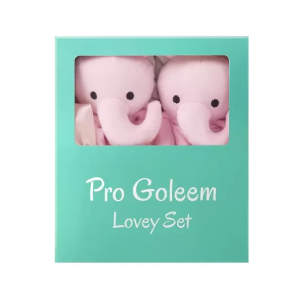 imagePro Goleem Elephant Security Blanket Twin Baby Gifts Baby Snuggle Toy Lovey for Infant Girls Soft Lovie Pink 2 PackPink Elephant