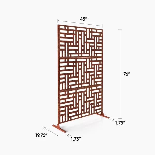 imageVeradek Corten Steel Outdoor Privacy Screen Series  Block Privacy Screen Set wStand 65 Privacy  Made from Durable Materials Easy SetUp  Modern Dcor for Patio Privacy Room Divider FencesBlock