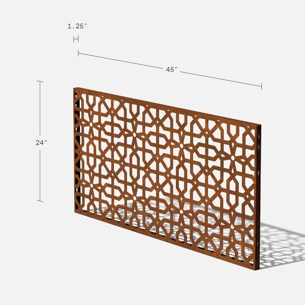 imageVeradek Corten Steel Outdoor Privacy Screen Series  Block Privacy Screen Set wStand 65 Privacy  Made from Durable Materials Easy SetUp  Modern Dcor for Patio Privacy Room Divider FencesParilla