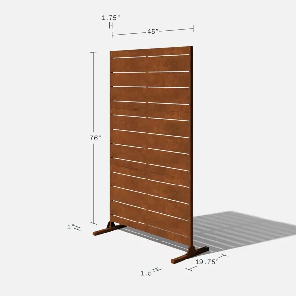 imageVeradek Corten Steel Outdoor Privacy Screen Series  Block Privacy Screen Set wStand 65 Privacy  Made from Durable Materials Easy SetUp  Modern Dcor for Patio Privacy Room Divider FencesLinear